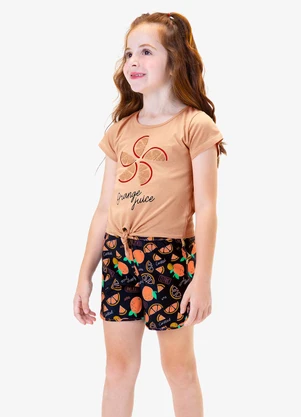 Rovi Kids - Conjunto Infantil Menina Orange Marrom - ROVI KIDS