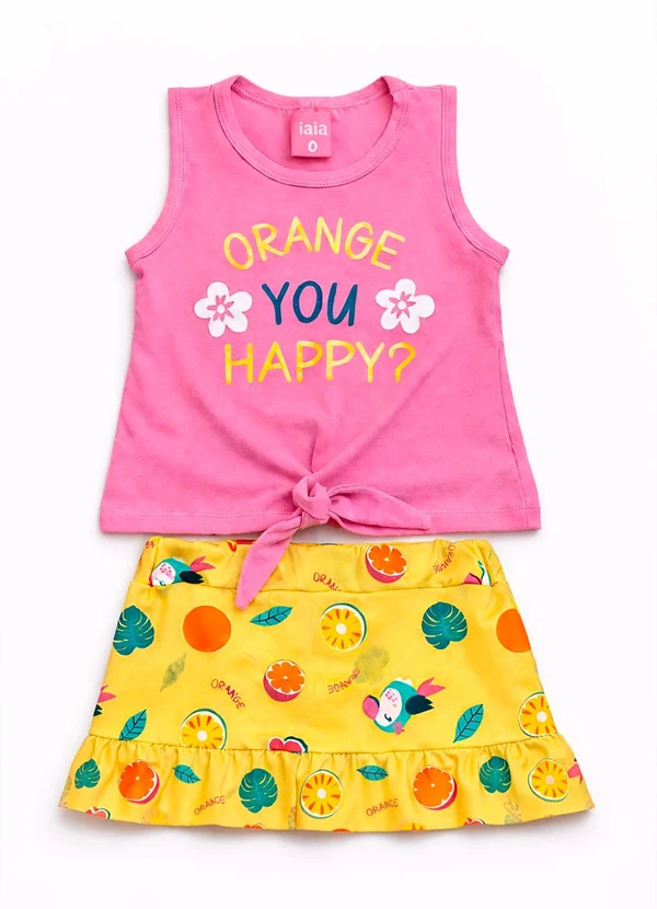 Rosa Azul - Conjunto Infantil Menina Orange Rosa Claro