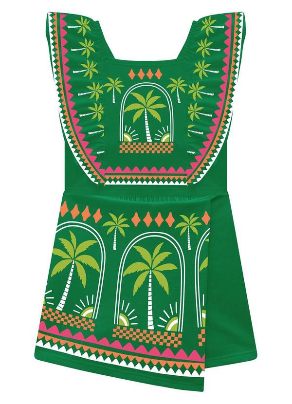 Nanai - Conjunto Infantil Menina Palmeiras Verde