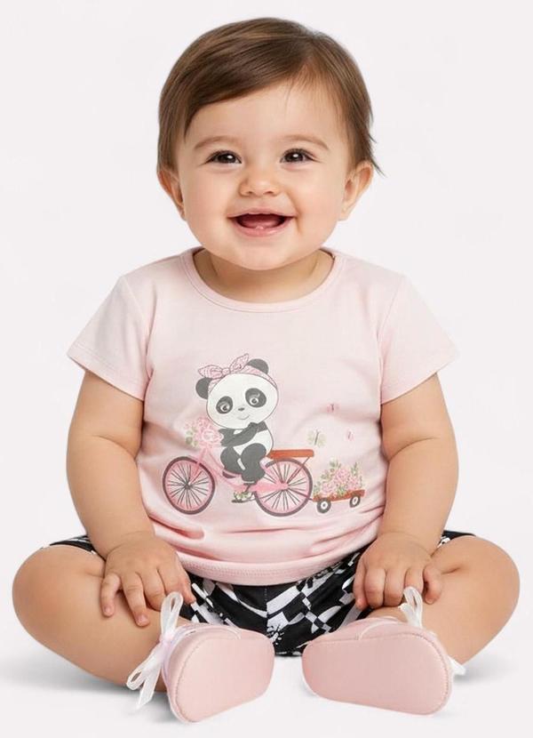 Kyly - Conjunto Infantil Menina Pandinha Rosa 2