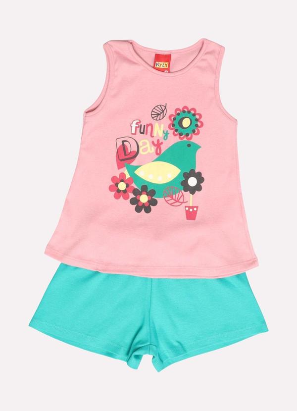 Kyly - Conjunto Infantil Menina Passáro Rosa 1