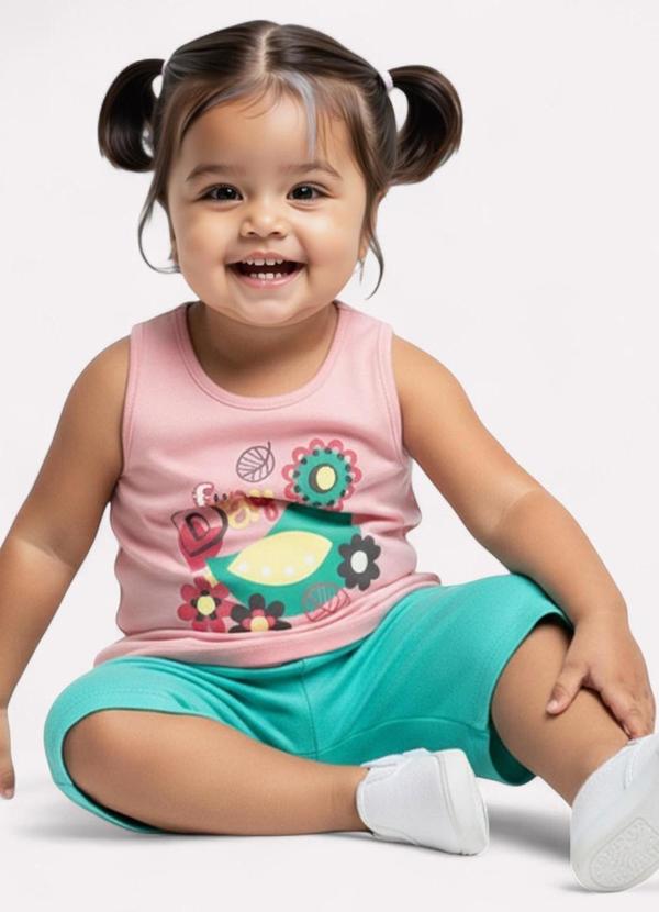 Kyly - Conjunto Infantil Menina Passáro Rosa 2