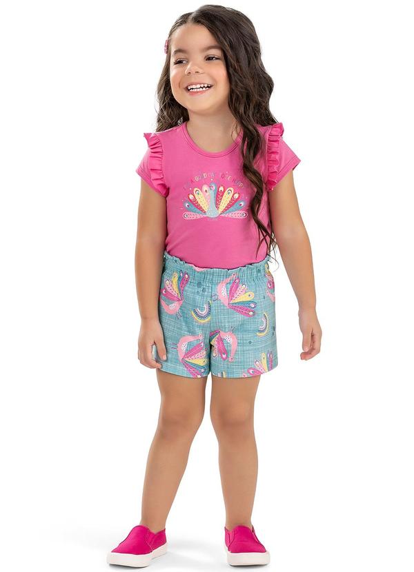 Elian - Conjunto Infantil Menina Pavão Elian Rosa