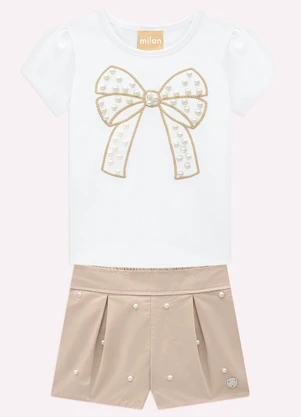 Conjunto Infantil Menina Pérolas Milon (Branco) - MILON