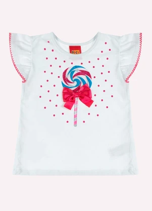 Kyly - Conjunto Infantil Menina Pirulito Branco - KYLY