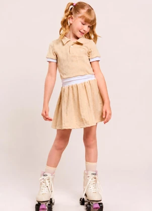Vida Costeira - Conjunto Infantil Menina Polo Shorts Saia Esportiv - VIDA COSTEIRA