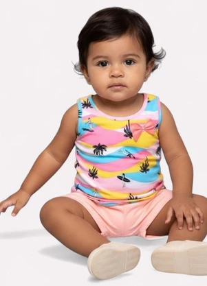 Kyly - Conjunto Infantil Menina Praia Branco - KYLY