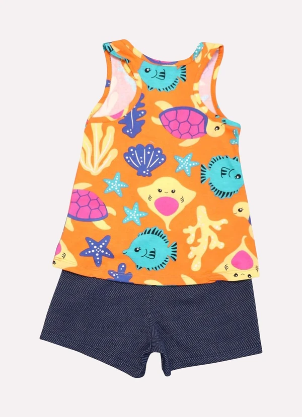 Kyly - Conjunto Infantil Menina Praia Laranja 3