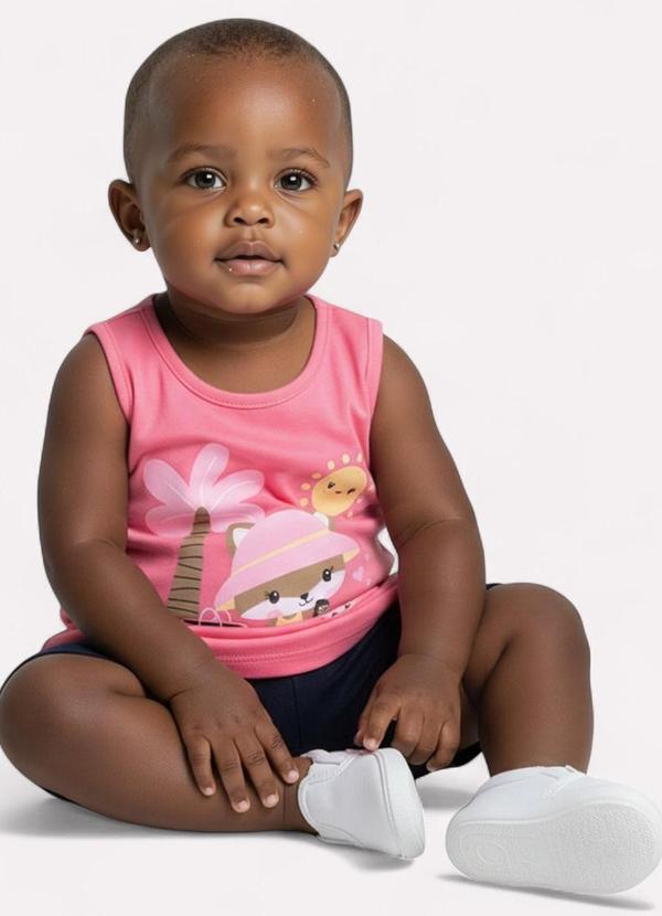Kyly - Conjunto Infantil Menina Praia Pink