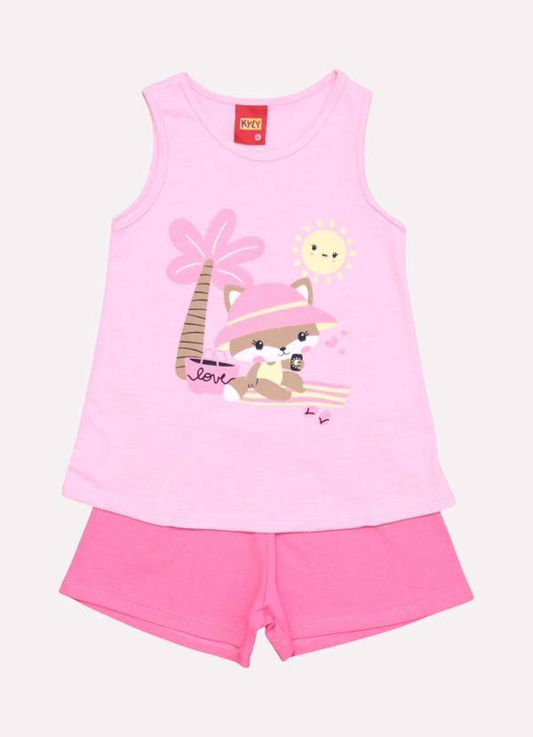 Kyly - Conjunto Infantil Menina Praia Rosa 2