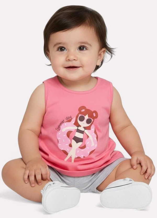 Kyly - Conjunto Infantil Menina Praia Rosa 2