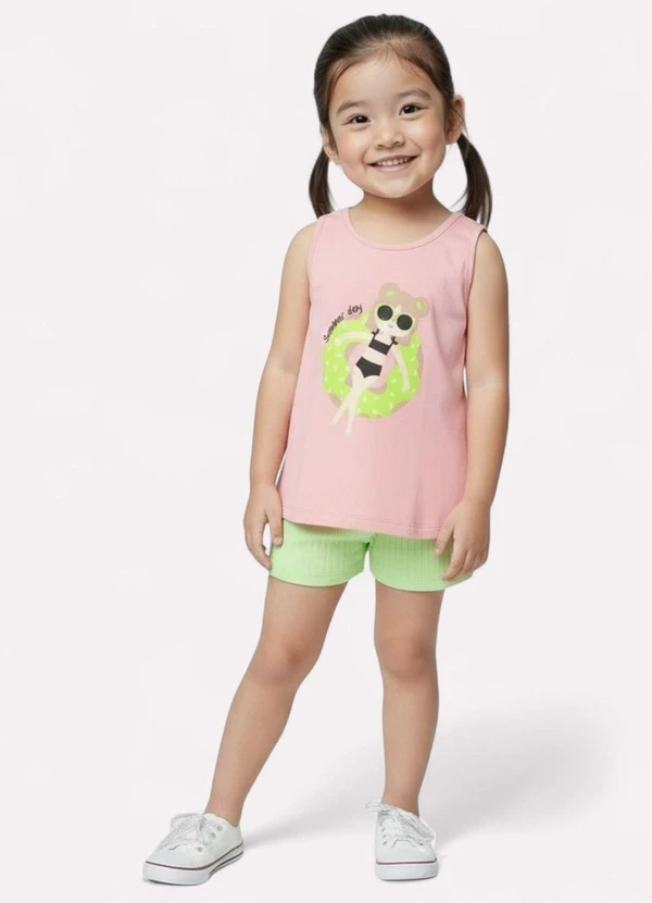 Kyly - Conjunto Infantil Menina Praia Rosa