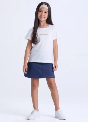 Vida Costeira - Conjunto Infantil Menina Princess Saia Off White - VIDA COSTEIRA