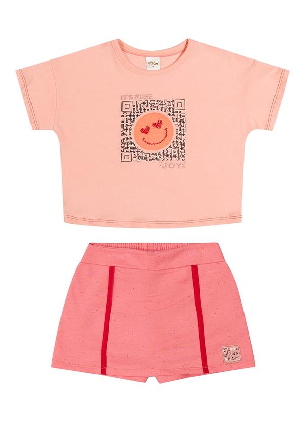 Elian - Conjunto Infantil Menina Qr Code Elian Rosa