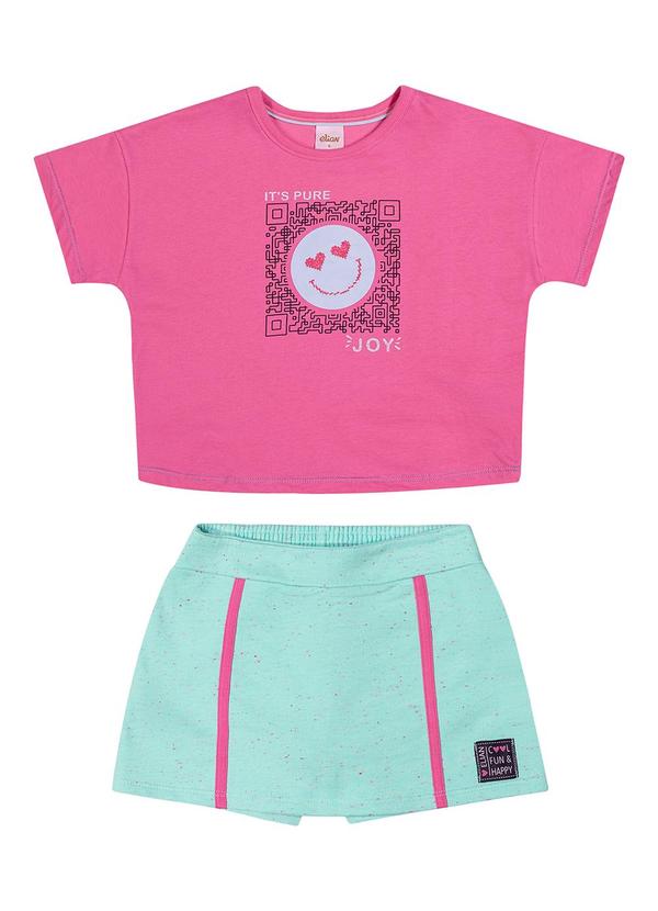 Elian - Conjunto Infantil Menina Qr Code Elian Rosa