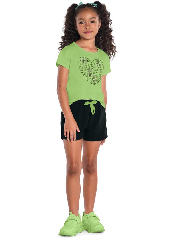 Kyly - Conjunto Infantil Menina Quebra-Cabeça Verde