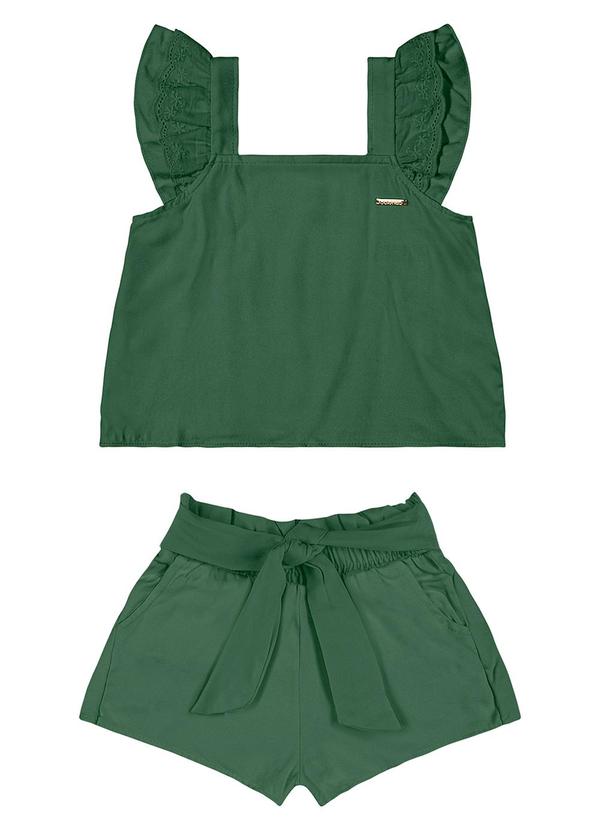 Colorittá - Conjunto Infantil Menina Renda Colorittá Verde