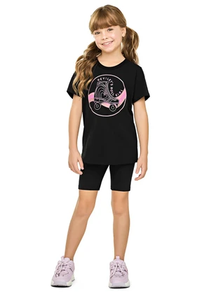 Elian - Conjunto Infantil Menina Roller Preto - ELIAN