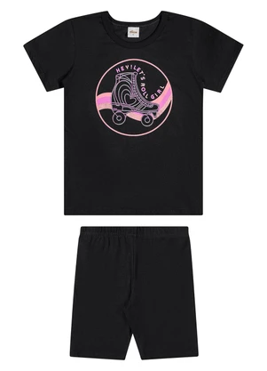 Elian - Conjunto Infantil Menina Roller Preto - ELIAN