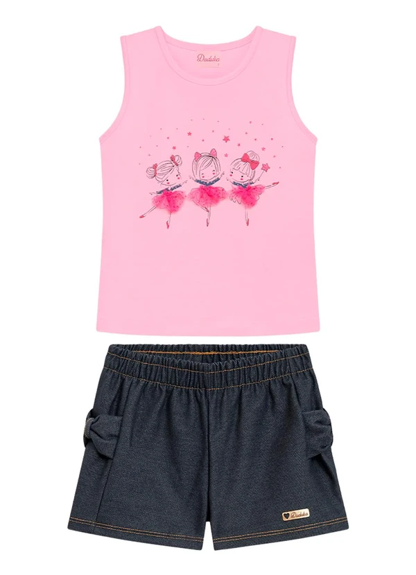 Duduka - Conjunto Infantil Menina Rosa