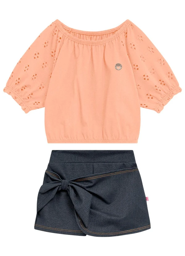 Duduka - Conjunto Infantil Menina Salmão