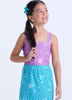 Vida Costeira - Conjunto Infantil Menina Sereia Roxo  - VIDA COSTEIRA
