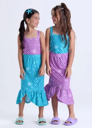 Vida Costeira - Conjunto Infantil Menina Sereia Verde - VIDA COSTEIRA