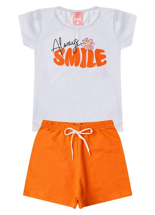 Rosa Azul - Conjunto Infantil Menina Smile Branco 2