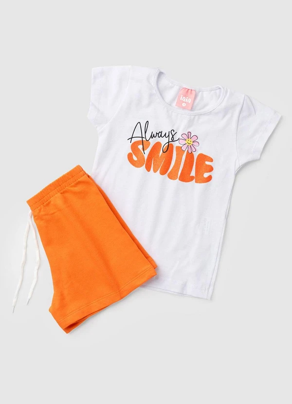 Rosa Azul - Conjunto Infantil Menina Smile Branco 5