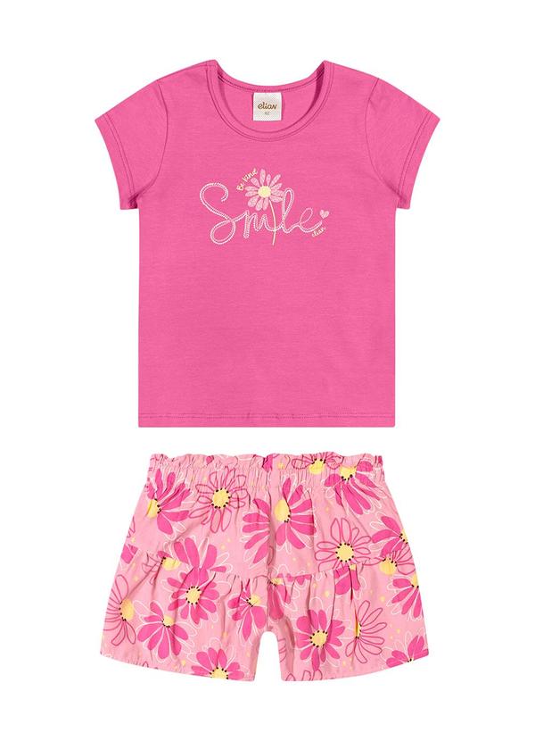 Elian - Conjunto Infantil Menina Smile Elian Rosa