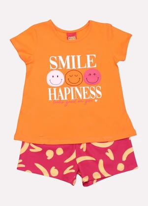 Kyly - Conjunto Infantil Menina Smile Laranja - KYLY