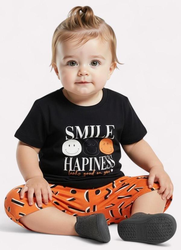 Kyly - Conjunto Infantil Menina Smile Preto 2