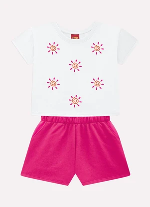 Kyly - Conjunto Infantil Menina Sol Branco - KYLY