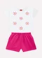 Kyly - Conjunto Infantil Menina Sol Rosa - variação: Branco