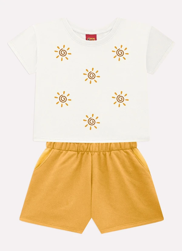 Kyly - Conjunto Infantil Menina Sol Off White