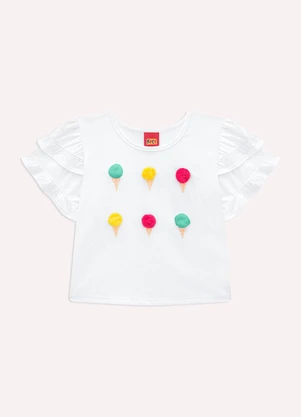 Kyly - Conjunto Infantil Menina Sorvetes Branco - KYLY