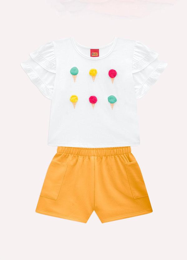 Kyly - Conjunto Infantil Menina Sorvetes Branco