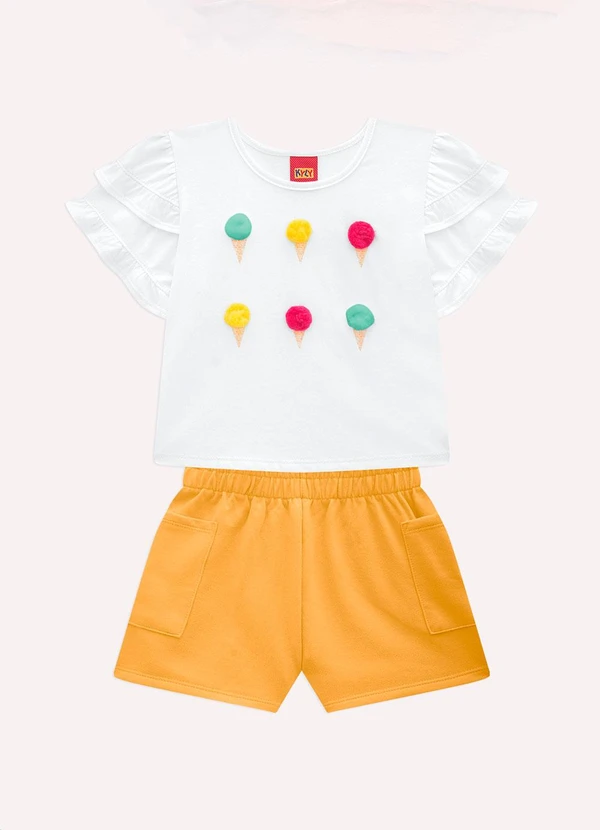 Kyly - Conjunto Infantil Menina Sorvetes Branco 1