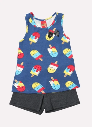 Kyly - Conjunto Infantil Menina Sorvetinho Azul - KYLY