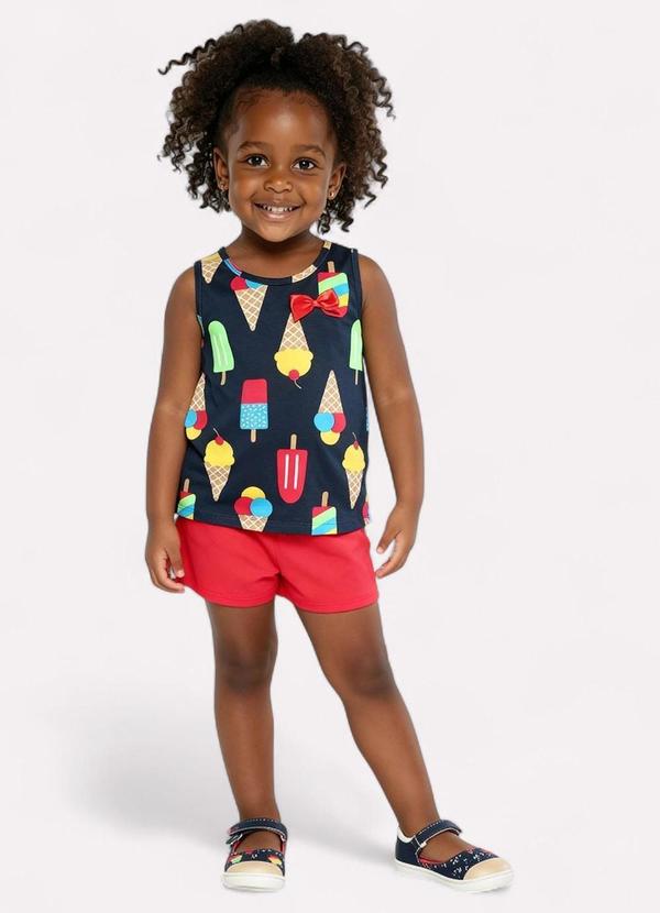 Kyly - Conjunto Infantil Menina Sorvetinho Azul