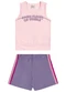 Elian - Conjunto Infantil Menina Sport Preto - variação: Rosa