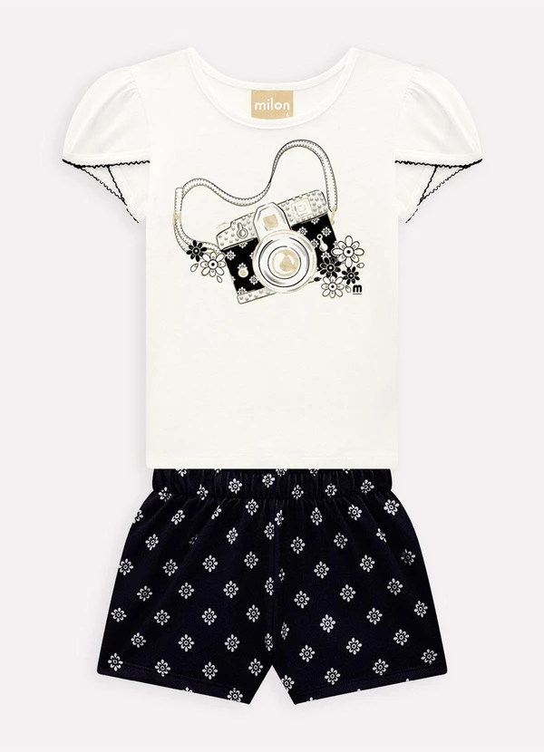 Milon - Conjunto Infantil Menina Strass Off White 2