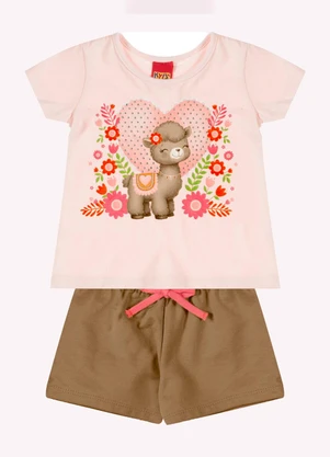 Kyly - Conjunto Infantil Menina Strass Rosa - KYLY