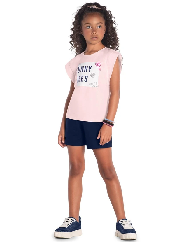 Kyly - Conjunto Infantil Menina Sunny Vibes Rosa