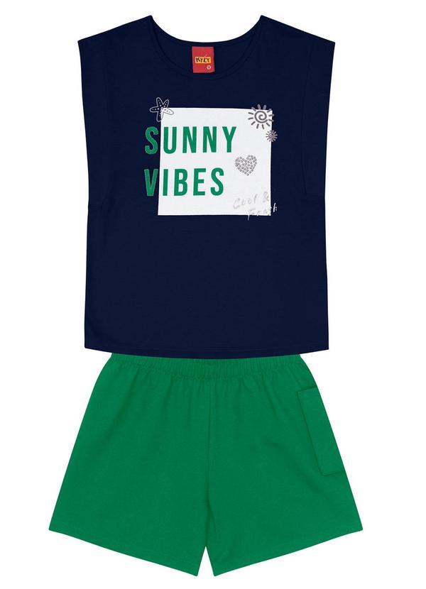 Kyly - Conjunto Infantil Menina Sunny Vibes Marinho