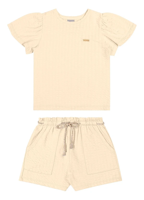 Colorittá - Conjunto Infantil Menina Texturizado Amarelo