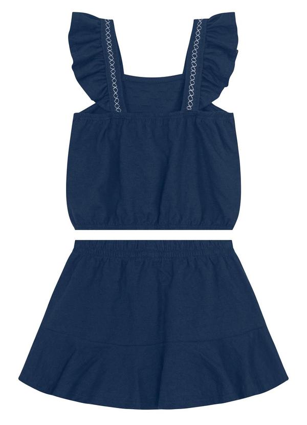 Brandili - Conjunto Infantil Menina Texturizado Azul 2
