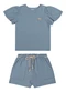Colorittá - Conjunto Infantil Menina Texturizado Azul - variação: Azul