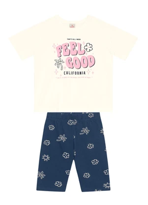 Brandili - Conjunto Infantil Menina Tropical em Gel Natural - BRANDILI