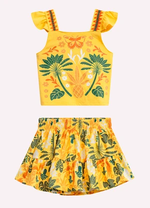 Conjunto Infantil Menina Tropical Nanai (Amarelo) - NANAI